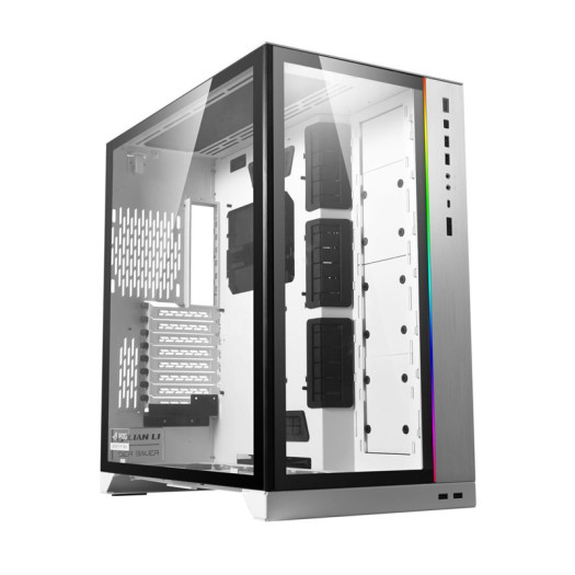 LIAN LI O11 Dynamic XL ROG Certificated - Silver Color - Tempered Glass on the Front, and Left Side - E-ATX, ATX Full Tower Gaming Computer Case 